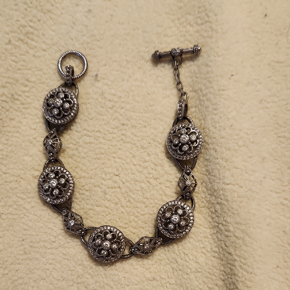 Judith Ripka Diamonique (QVC) Elegant Sterling Silver Bracelet